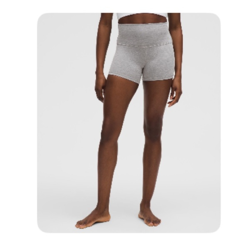 NWOT Lululemon Align 4” Heathered Core Medium Grey Shorts - Size 10